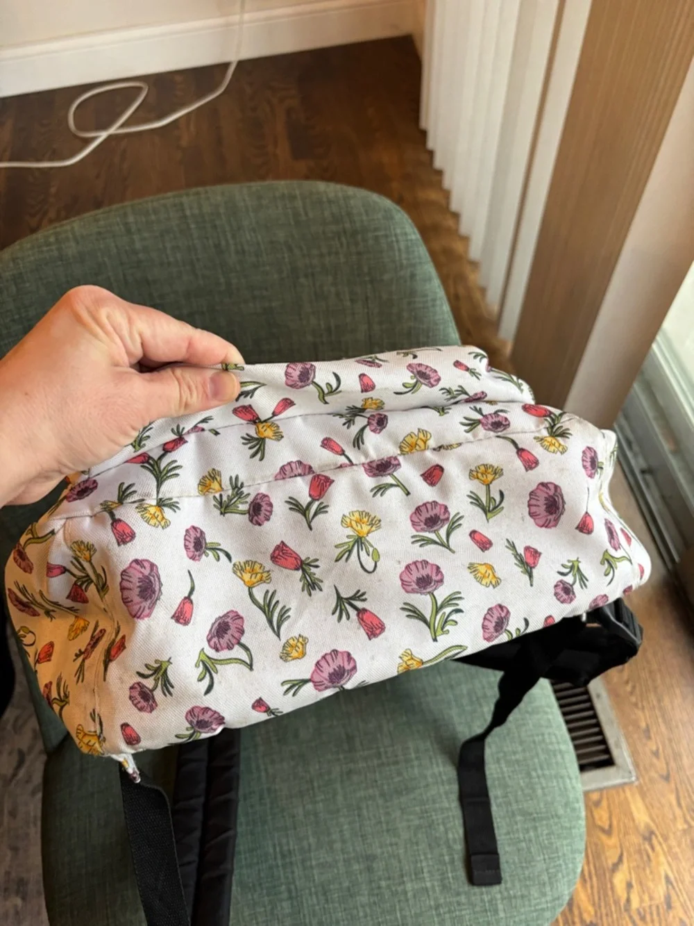 Vans White Floral Backpack Pink & Yellow kids school travel Womens colorful GUC